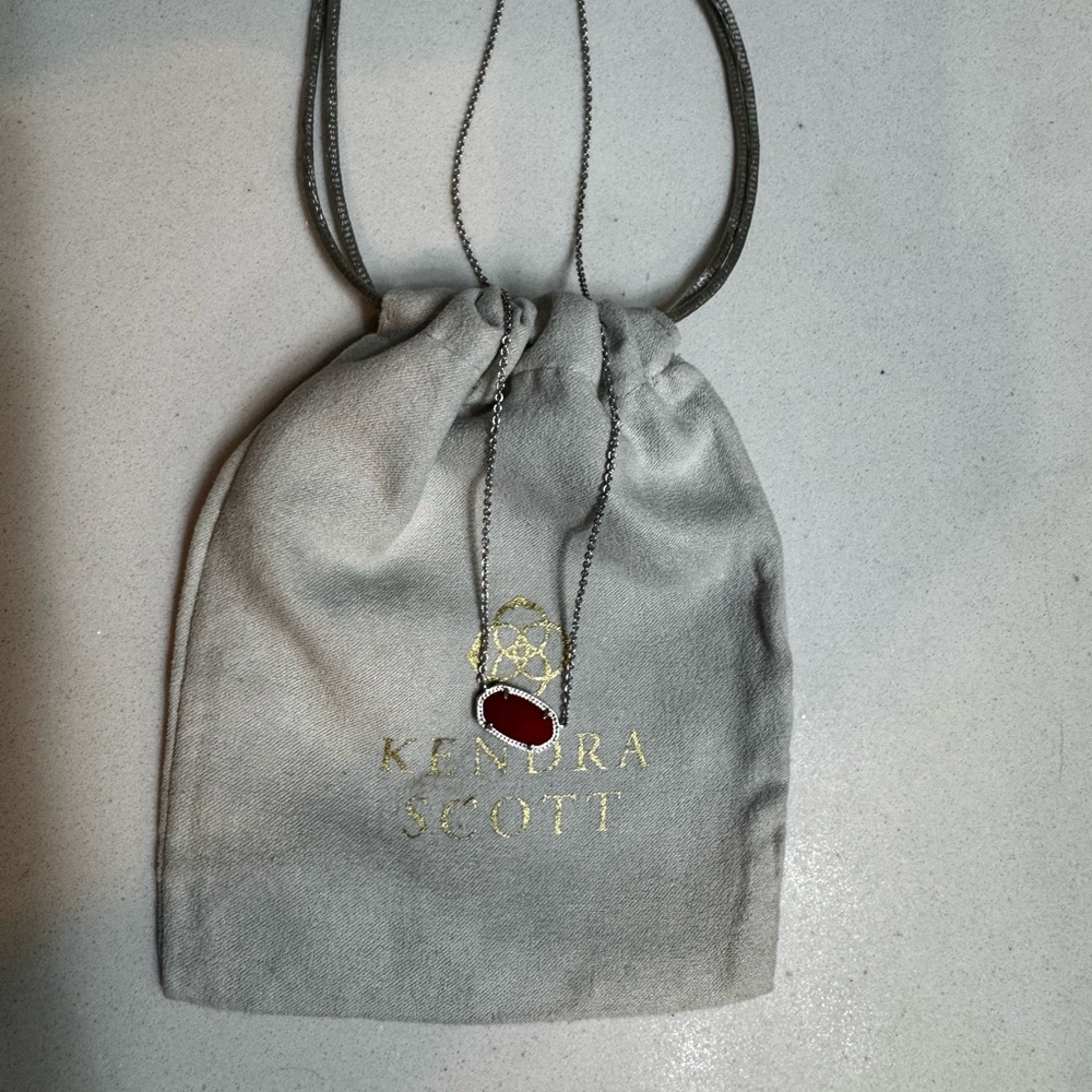 Kendra Scott Elisa Red Pendant Necklace